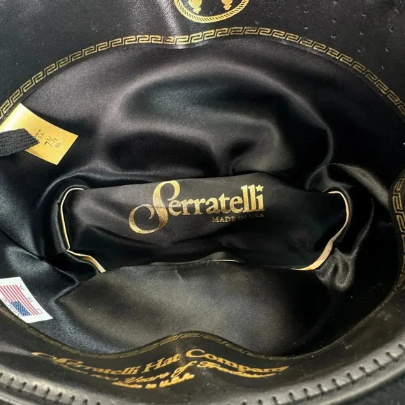 Serratelli Salinas 3X Wool Felt Cowboy Western Black Hat Size 7 1/2 Ranch Rodeo - Picture 9 of 10